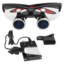 Dental Loupes Dental Magnifier Dental Lab Medical Loupes Magnification Binocular 2.5/3.5x420 Headlight Headlamp 5W Set Metal Box
