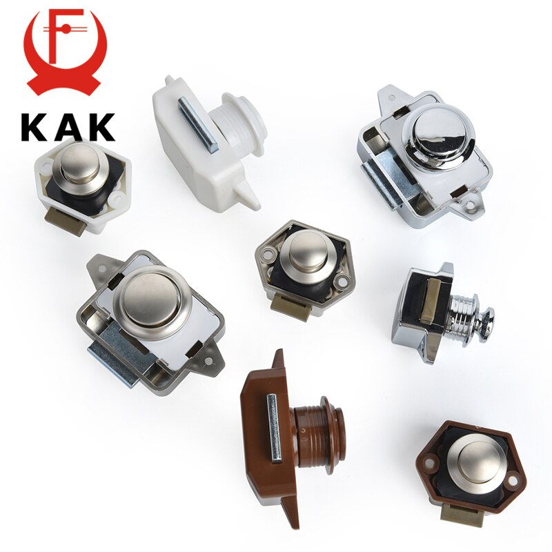 KAK 10pcs Camper Car Push Lock RV Caravan Boat Motor Home Cabinet Drawer Latch Button Locks Furniture Door Lock Hardware