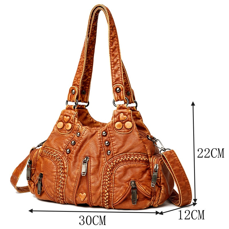 Luxus-Designer-Handtaschen Frauen Rivet Taschen Hochwertige Geldbörsen und Handtaschen Vintage-Schulter-Corssbody-Taschen für Frauen 2020 Totes