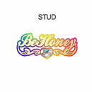 BeHoney Fashion Simple Personality Acrylic Custom Name bamboo Earrings Cartoons rainbow Name Necklace  Jewelry Christmas Gift C4