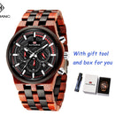 Mix Sandal Wood Men Sport Watches Wooden Wristwatch Wood Bamboo Watch For Men Wood Strap Quartz Husband Chronograph Relogio