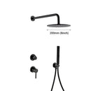 Bathroom Faucet Black Brass Built Installation Rain Shower Head Hand Sprayer With Seat Two-Function And Hot Cold Mixing Switch