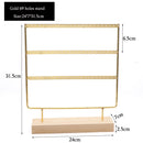 Nice Steel Earrings Storage Holder Jewelry Display Stand for Earrings Necklaces Bracelets Pendants Wooden Base Jewellery Rack