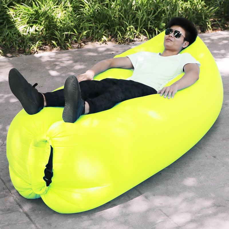 Outdoor Fast Inflatable Air Sofa Bed Quality Sleeping Bag Inflatable Air Bag Lazy Bag Beach Sofa