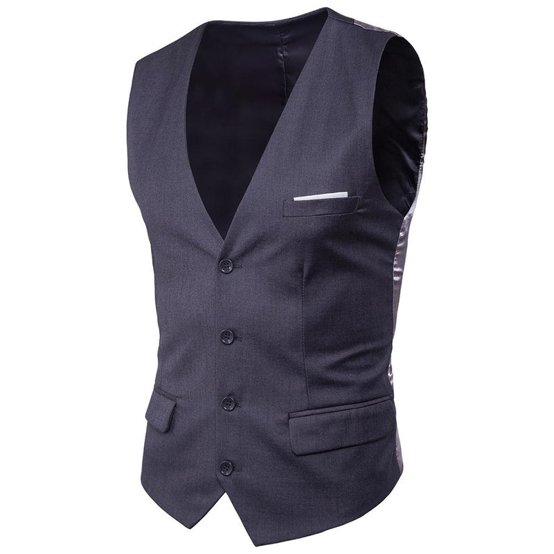 Chaleco de traje negro para Hombre, novedad de 2020, chaleco de vestir ajustado con cuello de pico, esmoquin Formal de negocios para boda, Chaleco para Hombre 6XL