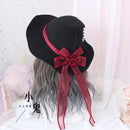 High Quality Lolita Halloween Lolita ROSE Large Bow Halloween Witch Cap Witch Hat Mo Nv Mao