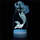 Beautiful Disney Mermaid Princes Ariel Cartoon LED Night Light Children Kids LED Nightlamp Girls Gifts 3d Decorative Table Lamp
