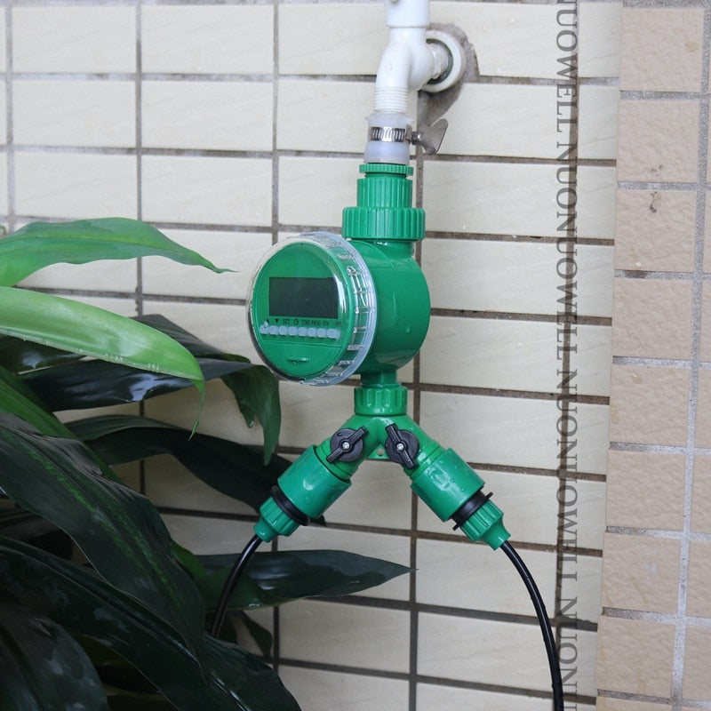 Sistema de riego por goteo con Control de temporizador DIY de 8 ~ 40m, Kit de riego automático, goteros ajustables, sistema de riego de flores para jardín y hogar