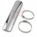 Schwarz / Chrom Motorrad Gebogene Auspuffrohr Hitzeschild Abdeckung Schutzfolie Universal für Honda Harley