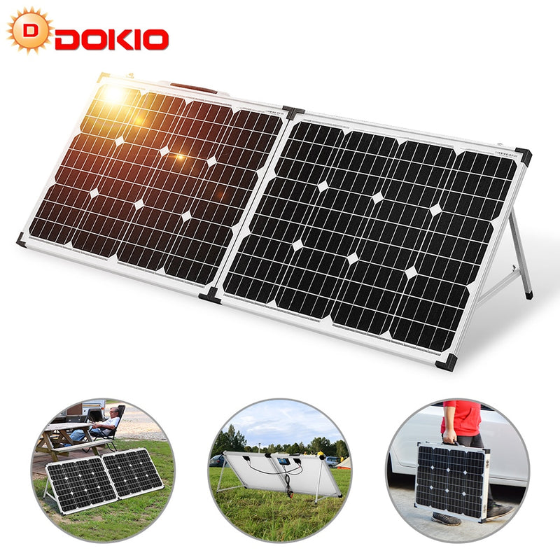Dokio 100 W (2 piezas x 50 W) Panel solar plegable China Pannello Solare Controlador USB Celda de batería solar/Módulo/Cargador de sistema