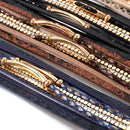 Amorcome Lederarmbänder mit Schlangenhautmuster für Frauen 2022 Trendy Metal Pipe Wide Multilayer Wrap Bracelet Female Jewelry Gift