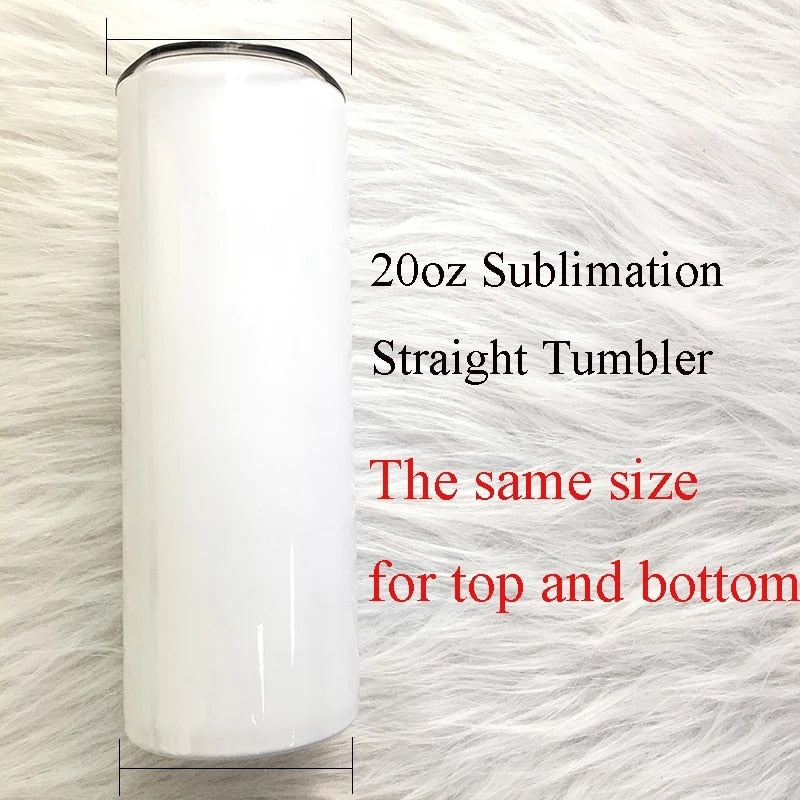 20oz/15oz Sublimation Straight Skinny Tumbler Blank Stainless Steel Tumbler DIY Cups Vacuum Insulated Car Coffee Mugs Gift