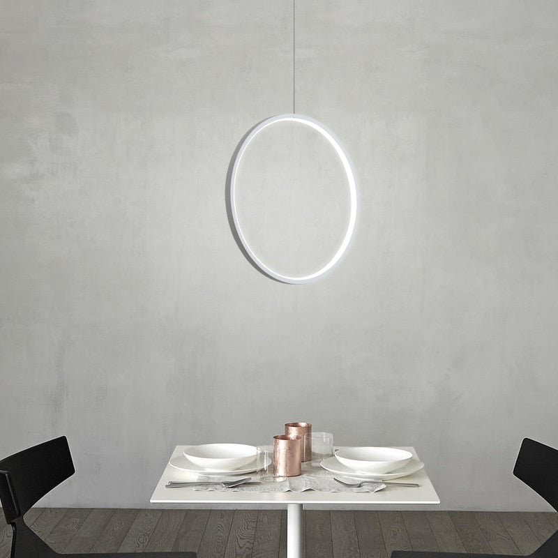 Minimalistischer moderner LED-Kronleuchter beleuchtet runden Ring-Kreis-Pendelleuchte-Haus für Wohnzimmer-Beleuchtungs-Innenbefestigung