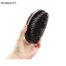 Men'S Oval Beard Brush Cleaning Care Tools Bristle Hair Wave Curling Brush Solid Wood Smooth Hair Comb Beard Comb