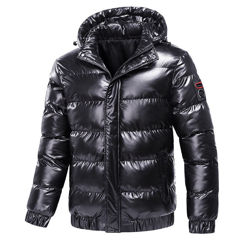 Men Winter Jacket Bomber Coats Solid Warm Parkas Overalls Hooded Outwears 2021 Men&