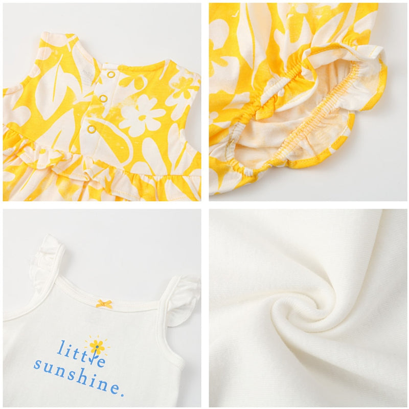 Summer Dresses 2023 Baby Girl Clothing Set Cotton Home For Baby Girl Clothes , 15 Colours Short Unicorn Infant Clothing Suit