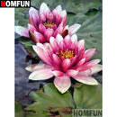 HOMFUN Full Square/Round Drill 5D DIY Diamond Painting &quot;Lotus flower&quot; Embroidery Cross Stitch 5D Home Decor Gift A30017