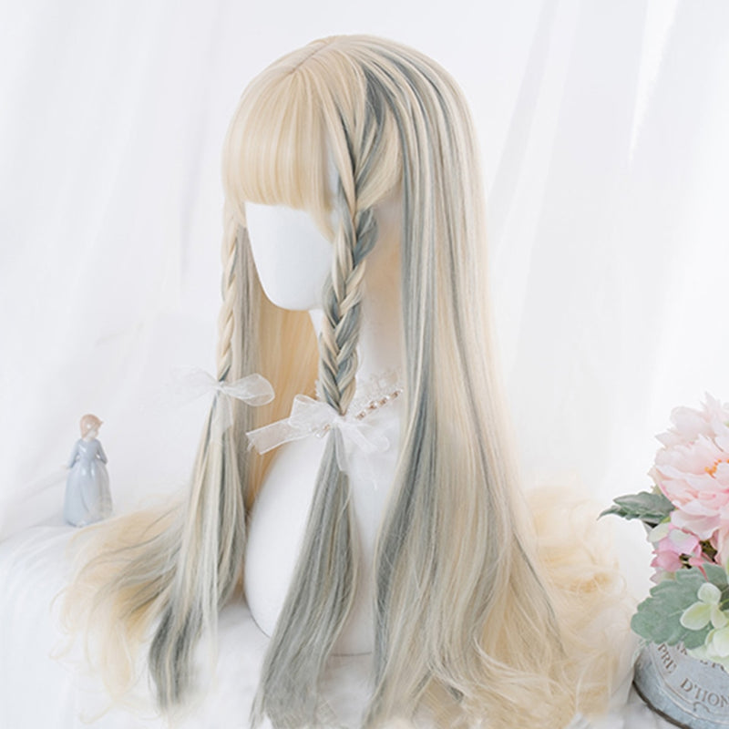 SHANGKE Synthetische Rot Schwarz Blond Weiß Lolita Perücken Für Frauen Lange Gerade Perücke Mit Pony Genshin Impact Cosplay Perücke