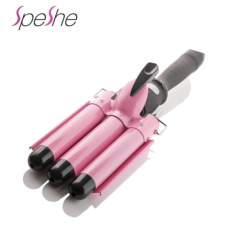 Triple Barrel Hair Curler Professional Tourmaline Ceramic Curling Iron Auto Perm Splint Hair Styling Tools Wave Wand