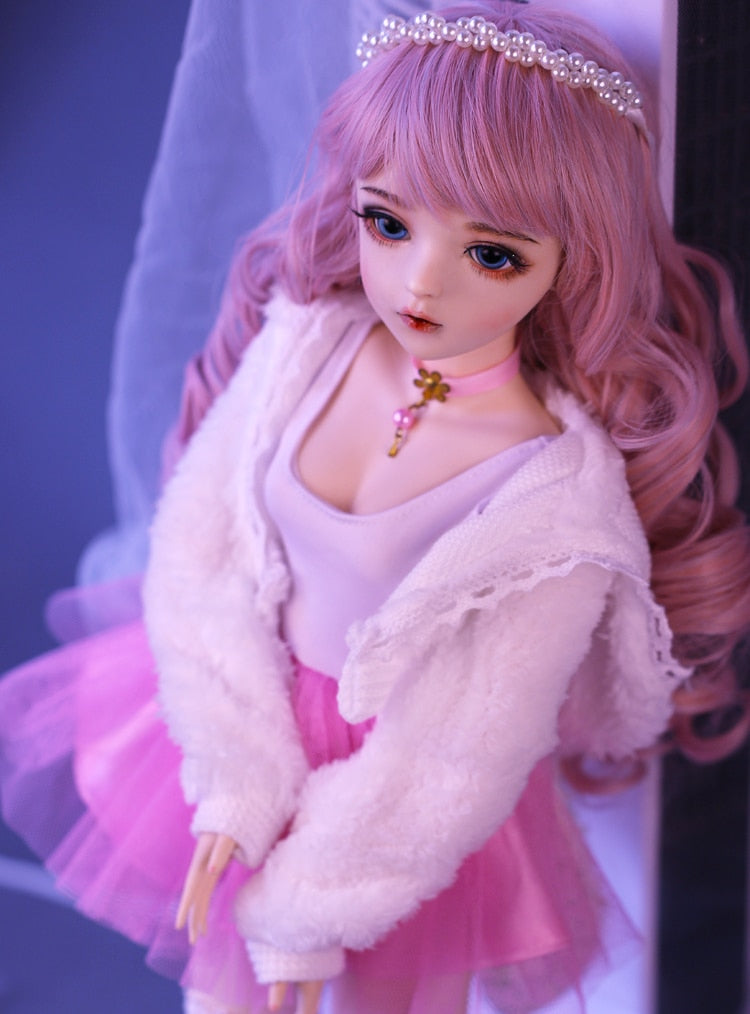 60cm bjd doll gifts for girl pink hair Doll With Clothes  Change Eyes NEMEE Doll Best Valentine's Day Gift Handmade doll