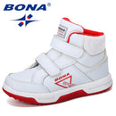 BONA New Designer Autumn Winter Kids Shoes Classic Children Boots Girls Snow boots PU Leather Boots Flats Sneakers Trendy