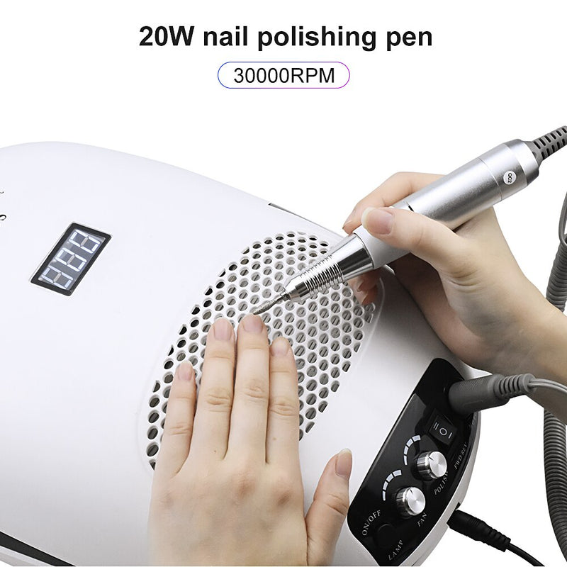 140W 3 IN 1 Nail Lamp Dryer Electric Nail Drill Machine With Nail Dust Suction Collector Vacuum Cleaner Nail Art Equipment