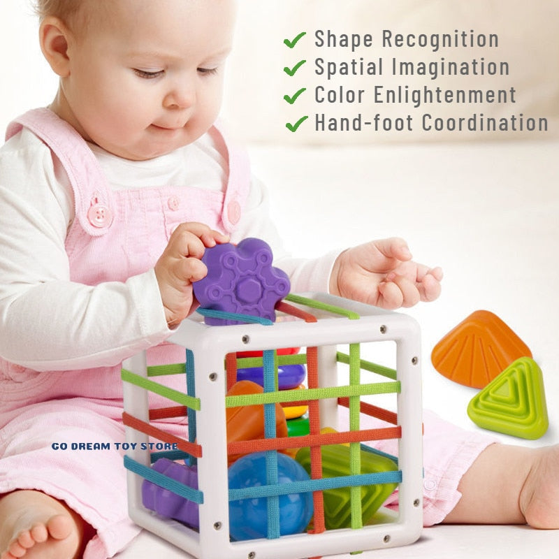Nuevo juego de clasificación de bloques de formas coloridas bebé Montessori aprendizaje juguetes educativos para niños Bebe nacimiento Inny 0 12 meses regalo