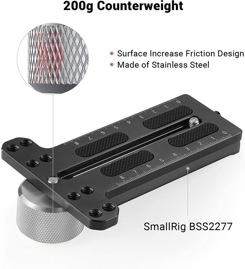 SmallRig DSLR-Kamera, abnehmbares Gegengewicht (200 g), Ausgleichsmoment für DJI RS 2/RSC 2/RS 3/RS 3 Pro Gimbal Stabilizer 2285