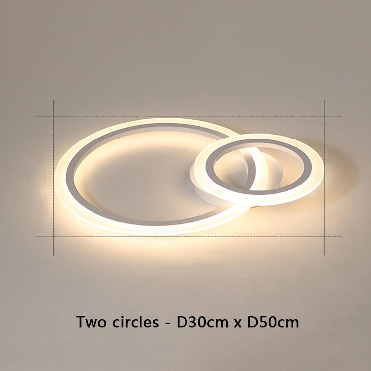 Living Room LED Ceiling Light Acrylic Round Rings Bedroom Kitchen Panel Lamp Simple Modern Indoor Fixtures With Remote Control
