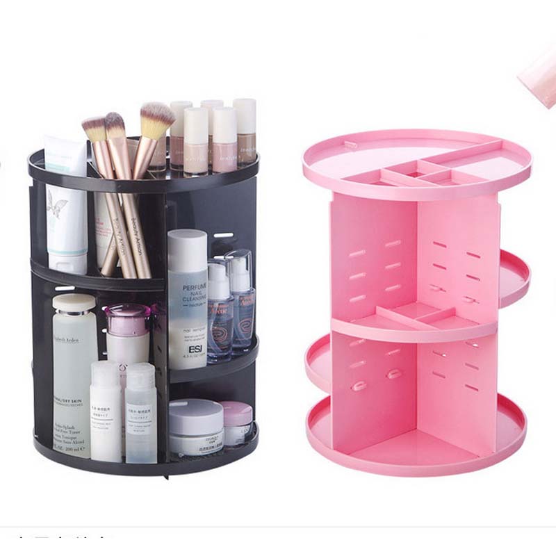 Neue 360 ​​Grad drehbare Make-up-Organizer-Bürstenhalter-Schmuck-Organizer-Fall-Schmuck-Make-up-Kosmetik-Aufbewahrungsbox-Regal