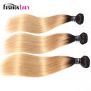 FASHION LADY Pre-Colored Brazilian Straight Hair Human Hair Weave 1B/27 Ombre Human Hair Bundles 2/3/4 Bundle Per Pack Non-Remy