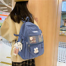 Mochila de moda japonesa para Mujer, mochilas escolares para chicas adolescentes, mochilas de malla de nailon con múltiples bolsillos, Mochila femenina, Bolsa para Mujer