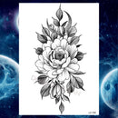 Pegatinas de tatuaje temporal de estilo veraniego, pluma de flor rosa para mujer, tatuajes falsos para hombre, tatuajes artísticos para brazo corporal, Lobo Tribal, León, Henna