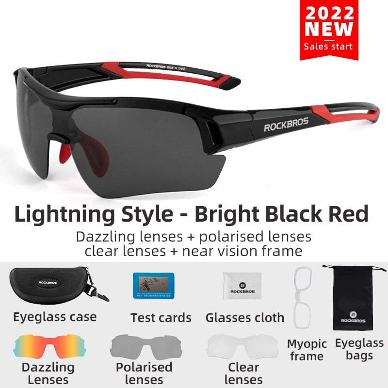 ROCKBROS Radfahren Polarisierte Brille Fahrrad Photochrome Outdoor Sports Sonnenbrille MTB PC Brille Eyewear 5/3 Linse Fahrradzubehör