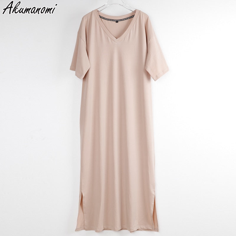 Oversized V Neck Plus Size Women Maxi Dress 4xl 5xl 6xl 7xl 8xl 9xl 10xl Summer Casual Loose Long Korean Harajuku Boho Dresses