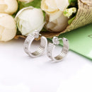 SHADOWHUNTERS Authentic 925 Sterling Silver Move Stones Women Stud Earrings Geometry Silver 925 Trendy Jewelry Making Wholesale