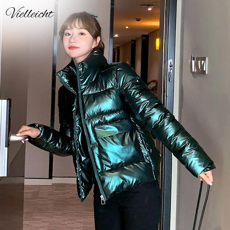 Vielleicht Women Winter Jacket Parkas 2021 New Fashion Youth Slim Stand Collar Casual Street Warm Autumn Winter Coat Female