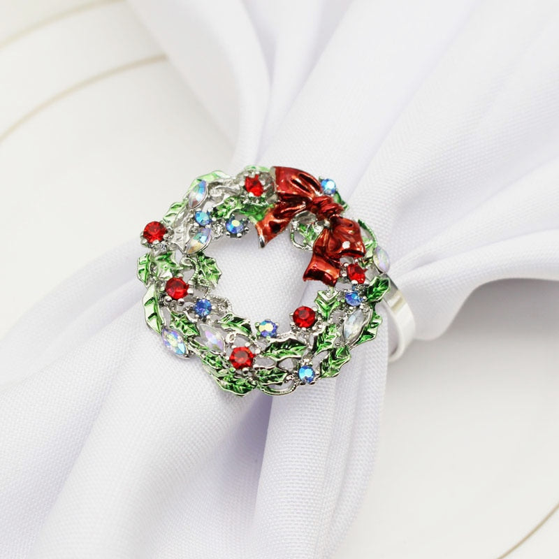 New style western restaurant silver garland metal napkin ring napkin buckle napkin ring