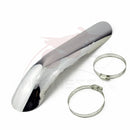 Schwarz / Chrom Motorrad Gebogene Auspuffrohr Hitzeschild Abdeckung Schutzfolie Universal für Honda Harley