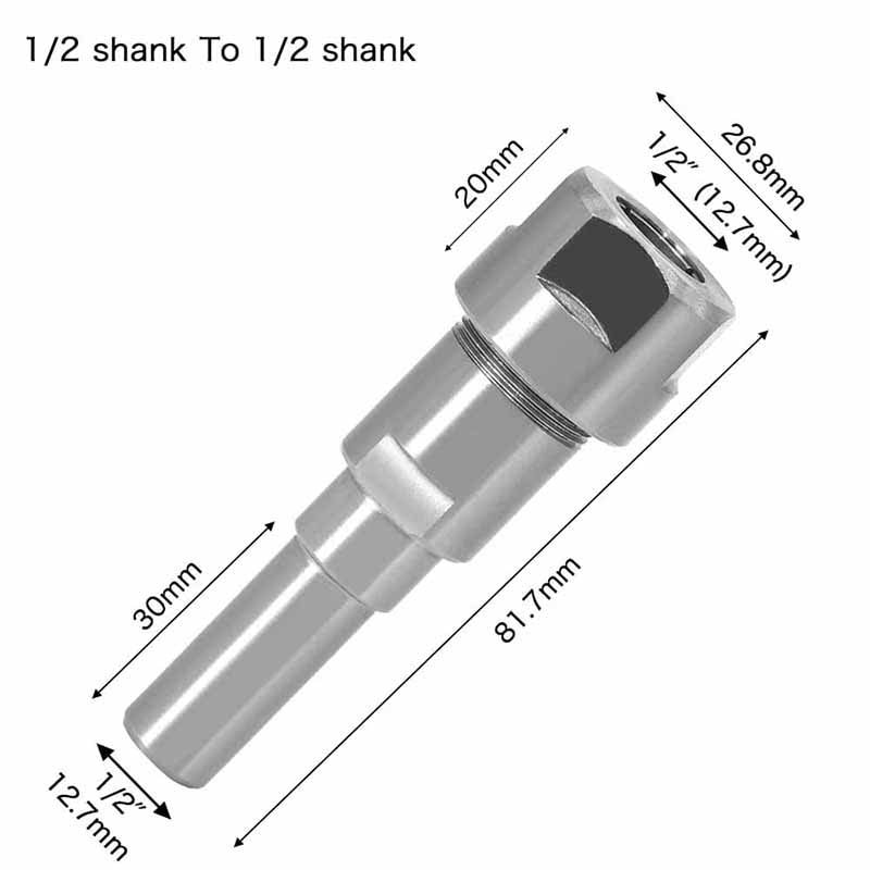 1/4 "8mm 12mm 1/2" Shank Router Bit Extension Rod Converter Collet Engraving Machine Accessories For Wood Milling Cutter