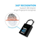 Mini Smart Biometric Thumbprint Door Padlocks Rechargeable Door Lock Fingerprint Smart Padlock USB Keyless Quick Unlock