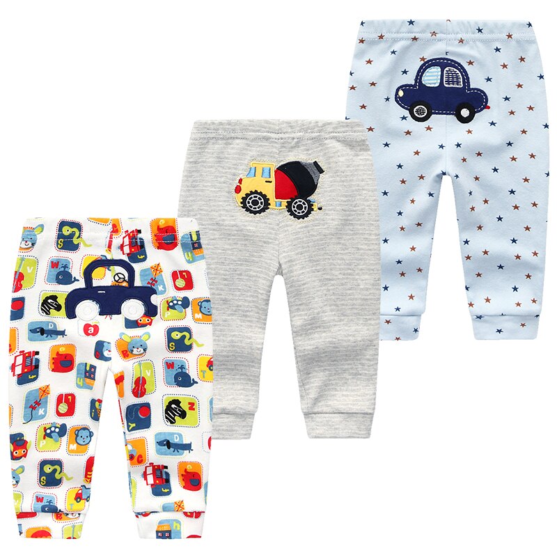 3Pcs/lot Cartoon Print Baby Pants Cotton Baby Leggings Autumn Toddler Boy Girl Pants Newborn Infant Clothing 3 6 9 12 18 24M