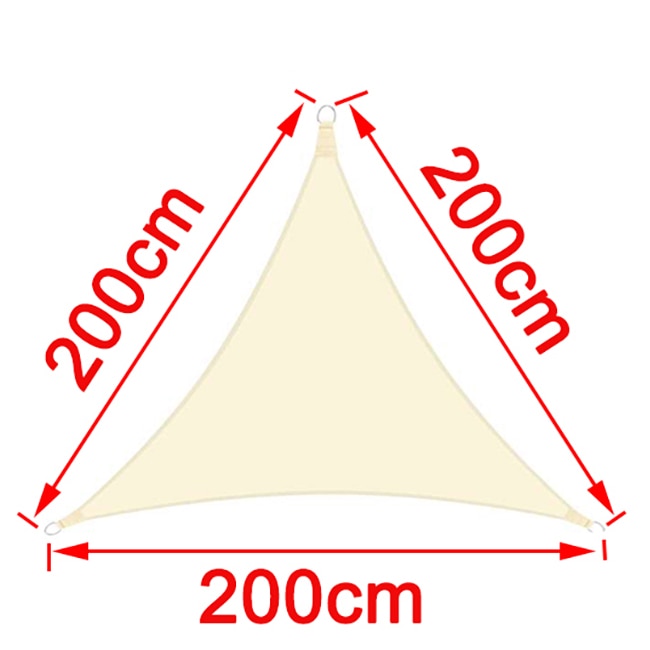 Vela de sombra de poliéster impermeable 300D beige, triángulo, rectángulo, toldo cuadrado para jardín al aire libre, playa, terraza, toldo de piscina