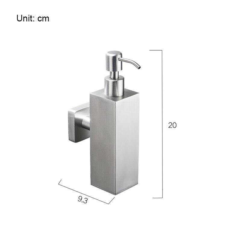 304 Stainless Steel Soap Dispenser Wall Mount, Manual Liquid Soap Dispenser Shampoo Dispenser for Kitchen and Bathroom