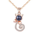 Parejas personalizadas Foto Colgante Collares 100 Idiomas I Love You Collar Proyección Memoria Amantes Joyería