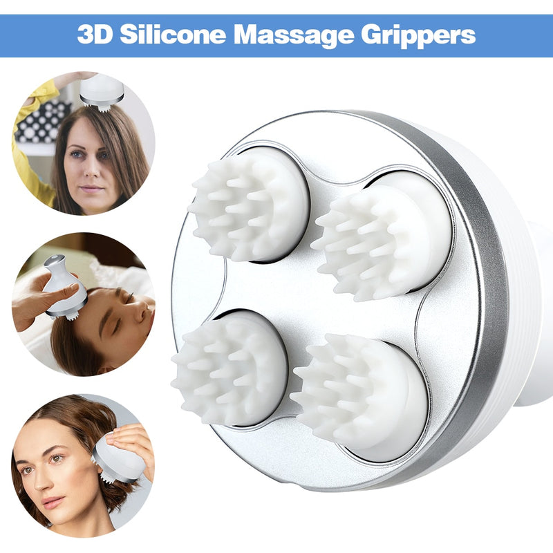 Electric Head Massage Device 3D Stereo Scalp Stress Relax Head Massage Tool Prevent Hair Loss Body Deep Tissue Kneading Massager