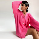 MUICHES, suéter informal con cuello en V y una botonadura, cárdigan extragrande liso con botones de perlas y mangas acampanadas para mujer, nueva moda 2021