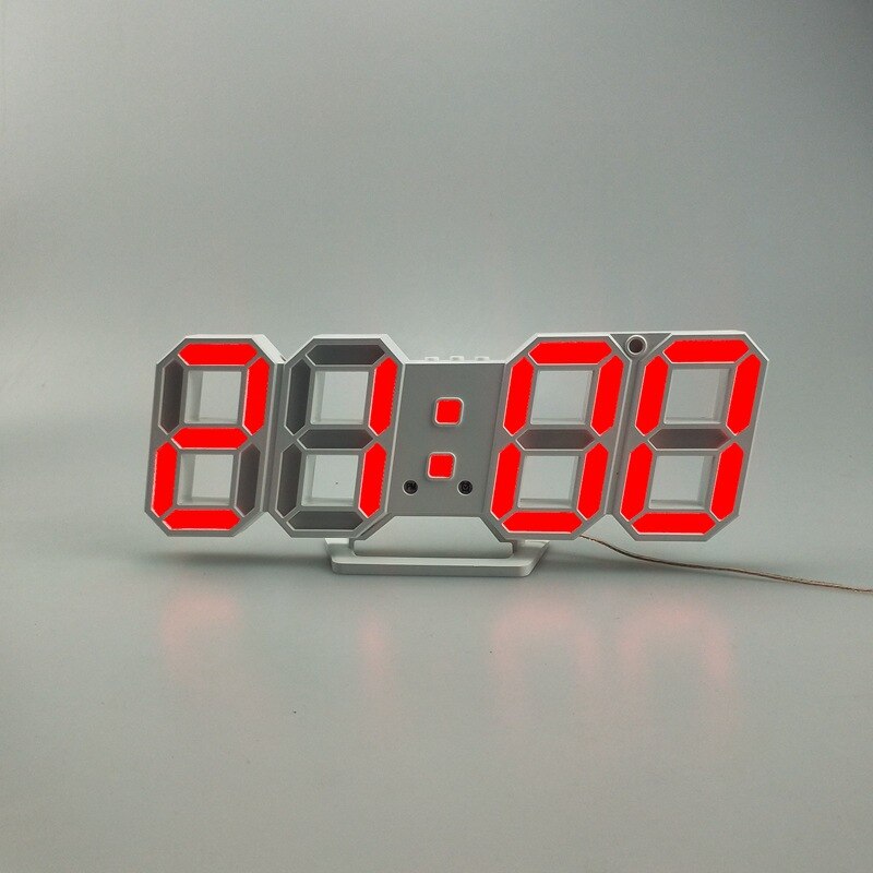 Digital Alarm Clock Desk Table Clock Curved LED Screen Alarm Clocks for Kids Bedroom Temperature Snooze Function Home Decor