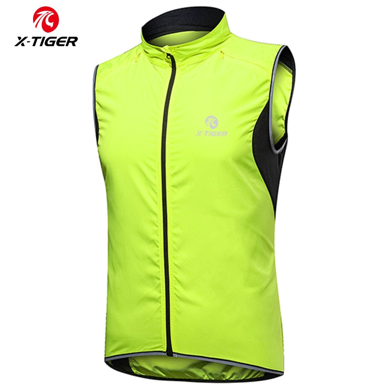 X-TIGER Windproof Cycling Vest Rainproof Sleeveless Reflective Safety Vest MTB Bike Jacket Outdoor Sport Quick-Dry Rain Jacket