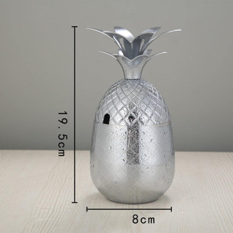 500ml Wine Cup Stainless Steel Pineapple Shape Cocktail Glass Bar Cafe Fashion Party Mug